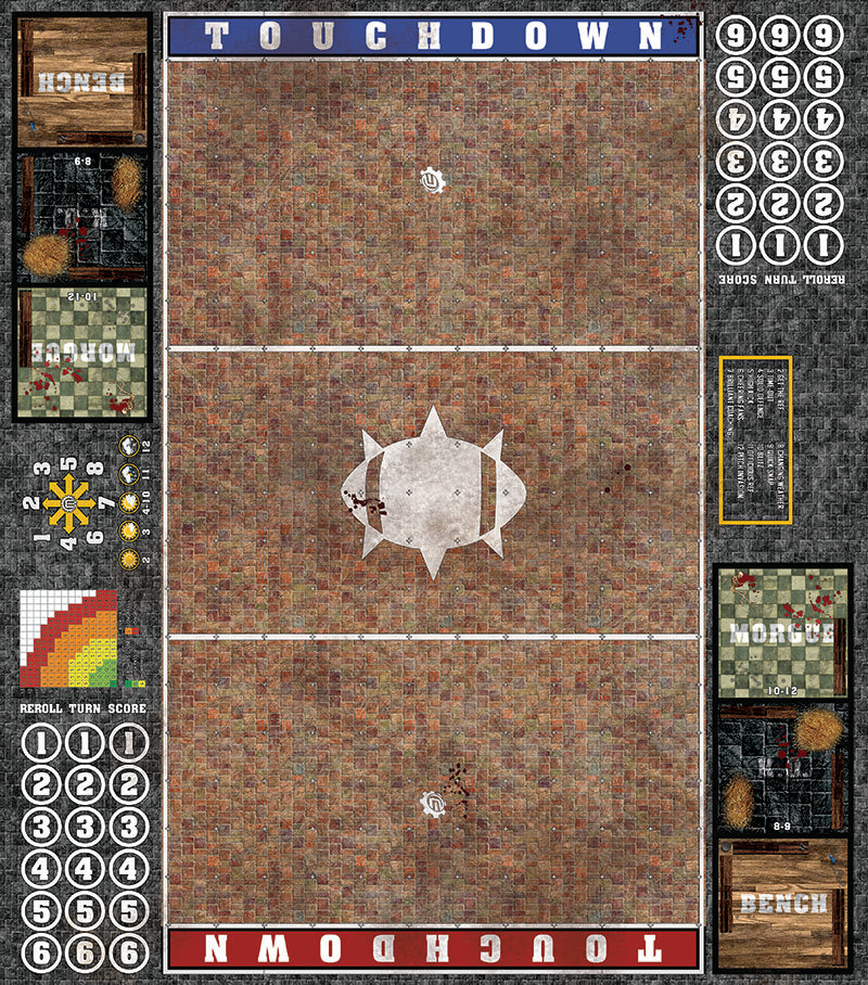 Mats by Mars: Red Sett Stone Fantasy Football Play Mat / Pitch