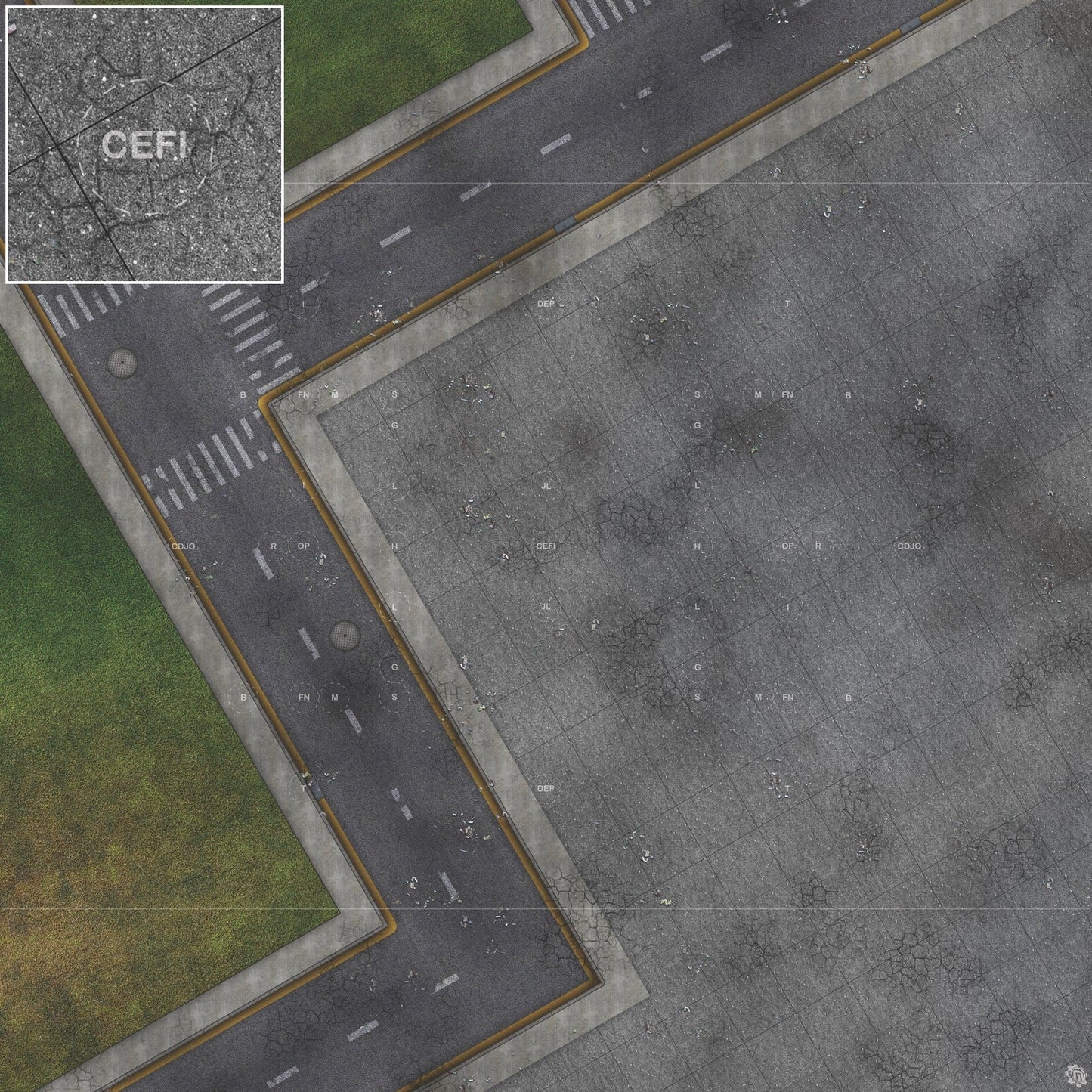 Mats by Mars: Park Avenue (Bend Rd) Tabletop Wargaming Play Mat