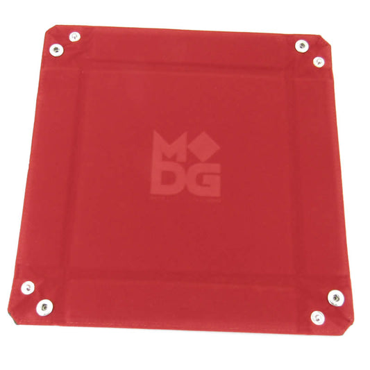Red Velvet Folding Dice Tray 10 x 10 inch Metallic Dice Games