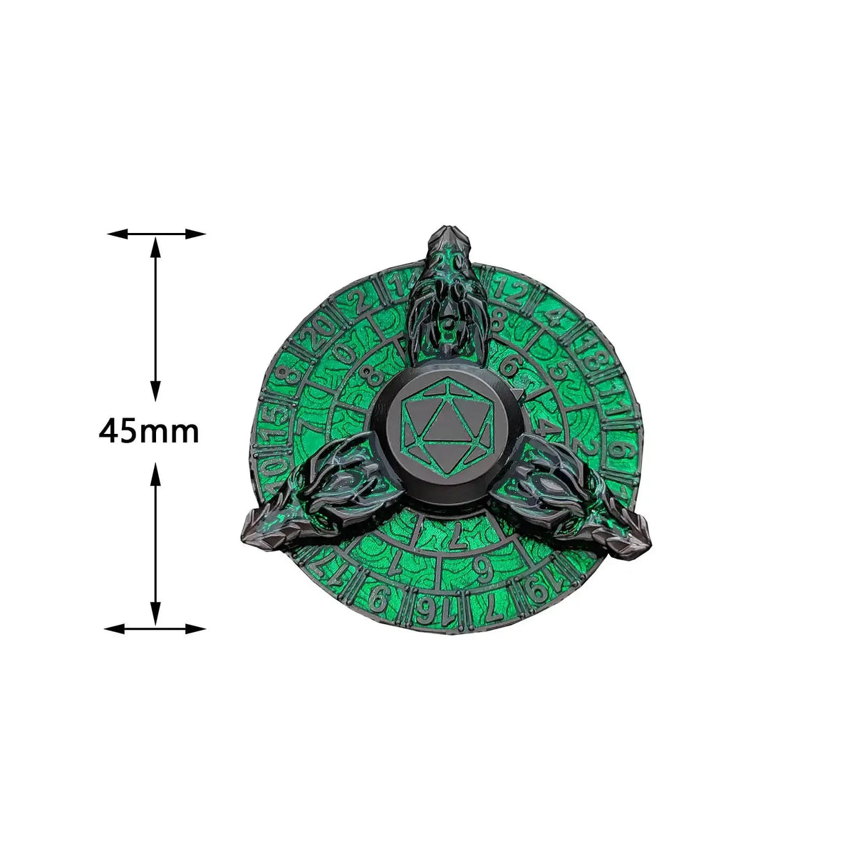 Three Dragon Head Metal Fidget Spinner DND Dice — Roulette Spin Dice for TTRPG