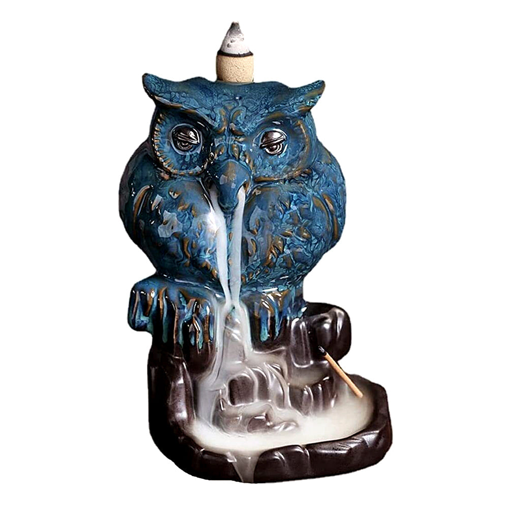 OWL Backflow Cone Burner — Antique Gloss Incense Burner
