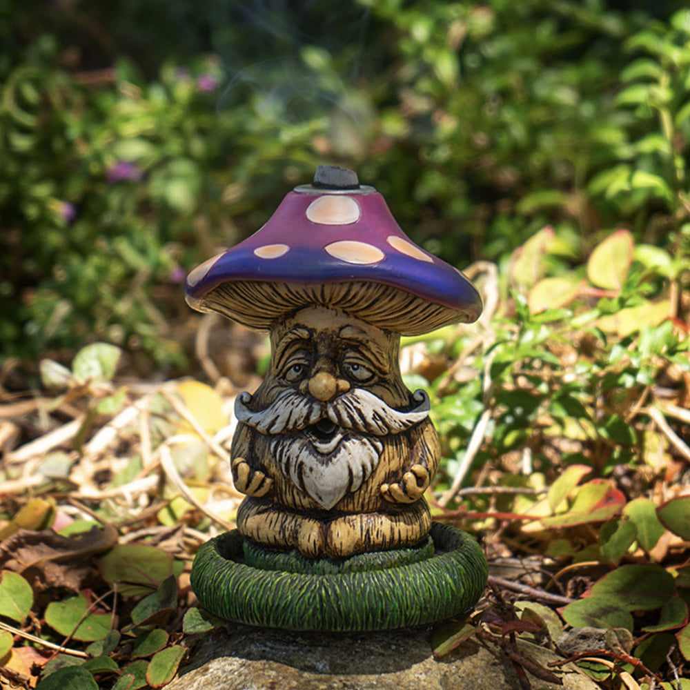 Mushroom Grandpa Backflow Incense Burner – Whimsical Ceramic Incense Holder