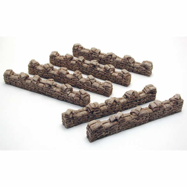 PEG5207 Sandbag Walls Straight MiniatureTerrain Pegasus Hobbies