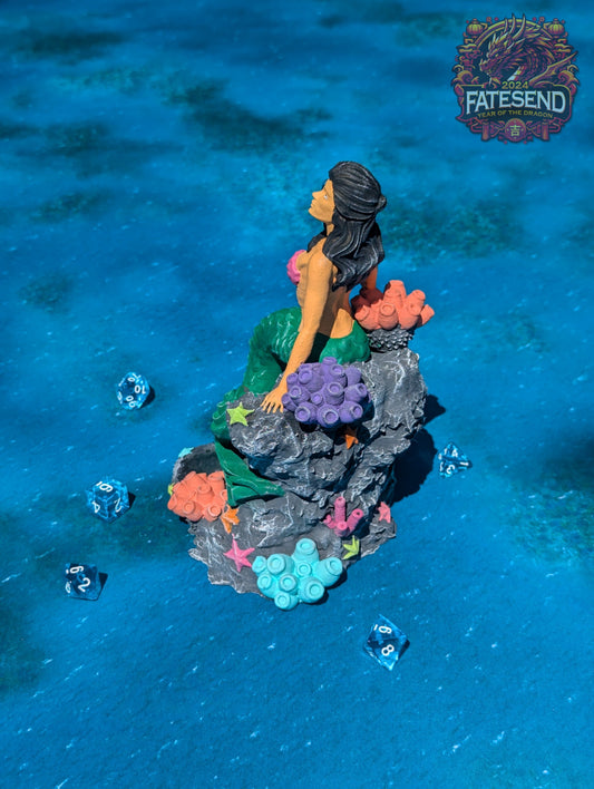 Mermaid 3D Printed RPG Dice Tower - Fate's End Collection - Dive into Adventure!