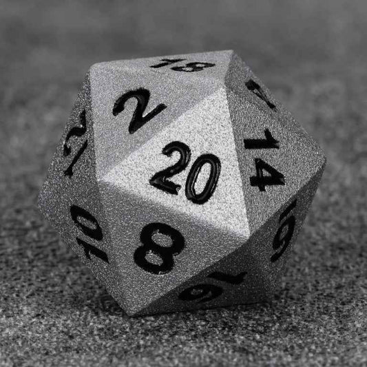 Paladin Bright Silver Metal DND Dice Set