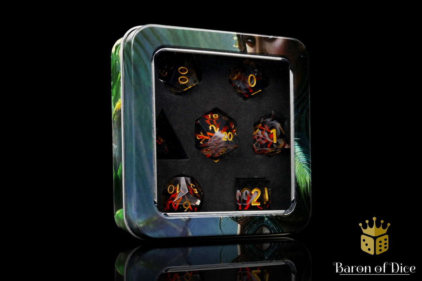 Volcano Sharp Edge RPG Dice Set | 7 Pieces