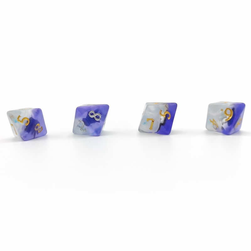 Healing Hands Resin D8 Dice with White Numbers - 16mm Pack of 4 | Sirius Dice
