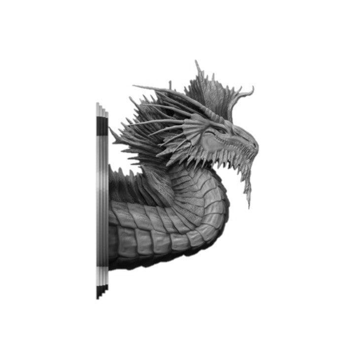 Silver Metallic Dragon Wall-Mountable Bust