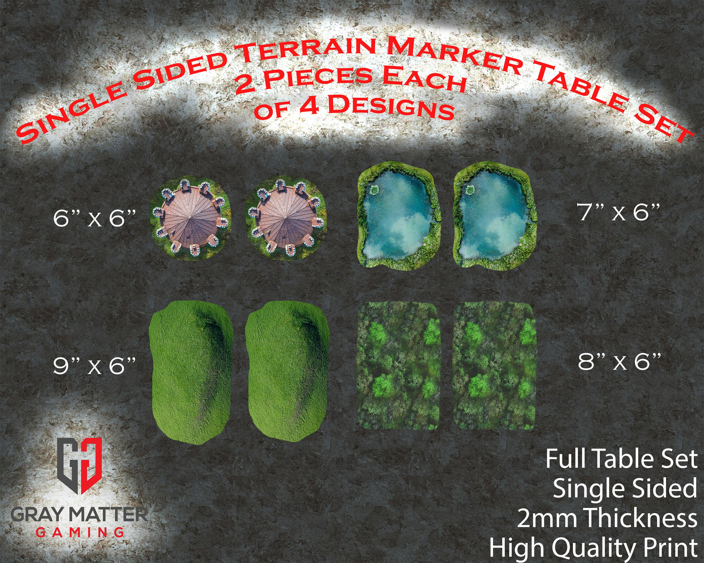 Single-Sided Neoprene Terrain Table Set - Premium Wargaming Battle Mat