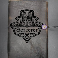 Sorcerer Dnd Character Book, RPG Character Journal Engraved, Embossed Refillable Leather Journal, A5 leather journal