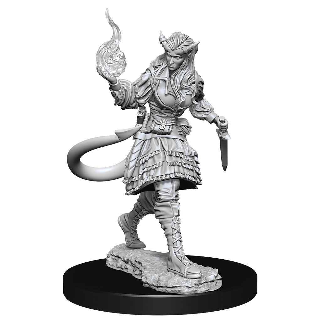 Miniature Tiefling Nécromancienne Sorcière Sombre Pour TTRPG Miniature Tiefling Nécromancienne Sorcière Sombre Pour TTRPG