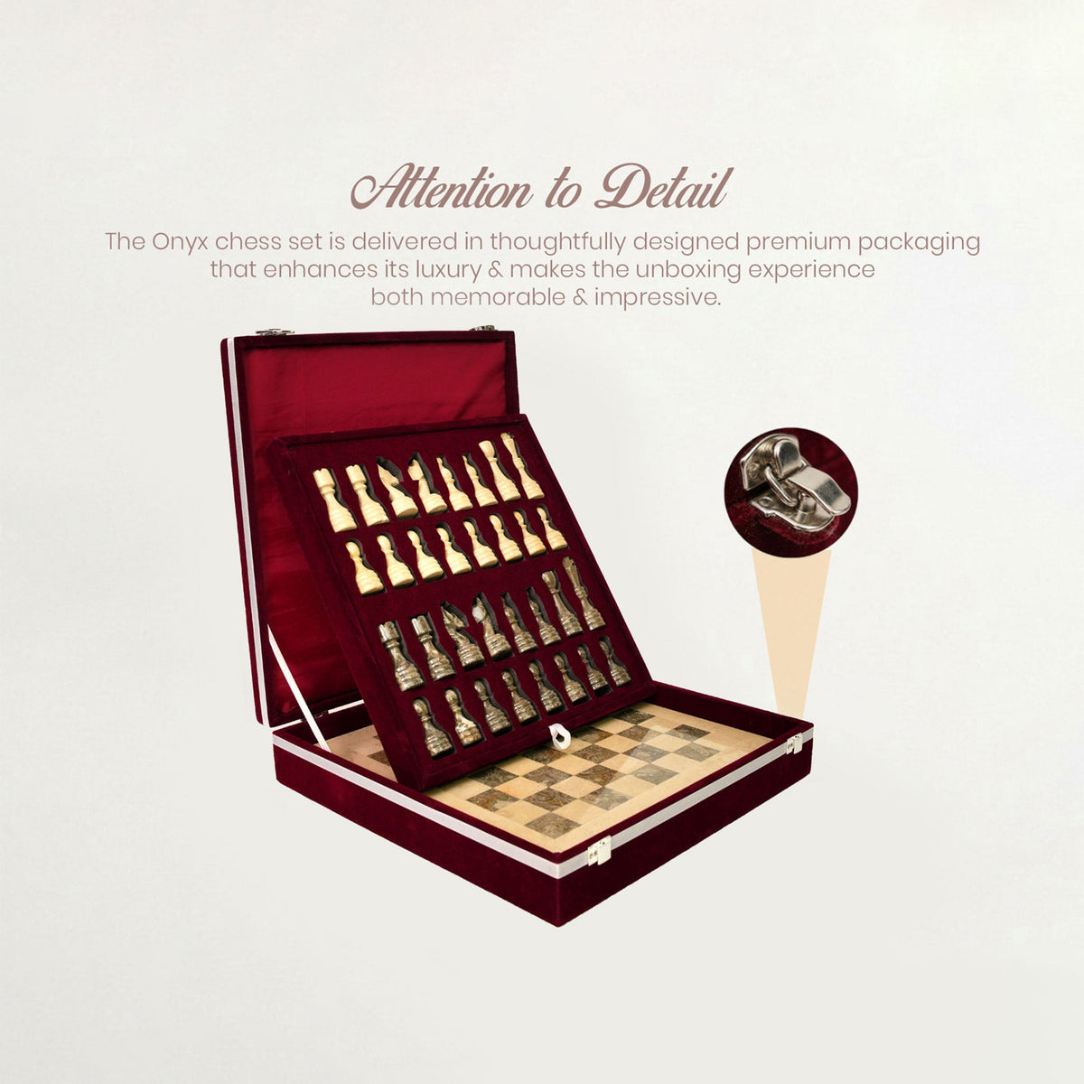 Verona and Grey Marble Chess Set 12 Inches - Premium Quality