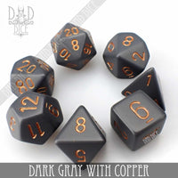 Dark Gray with Copper Dice Set