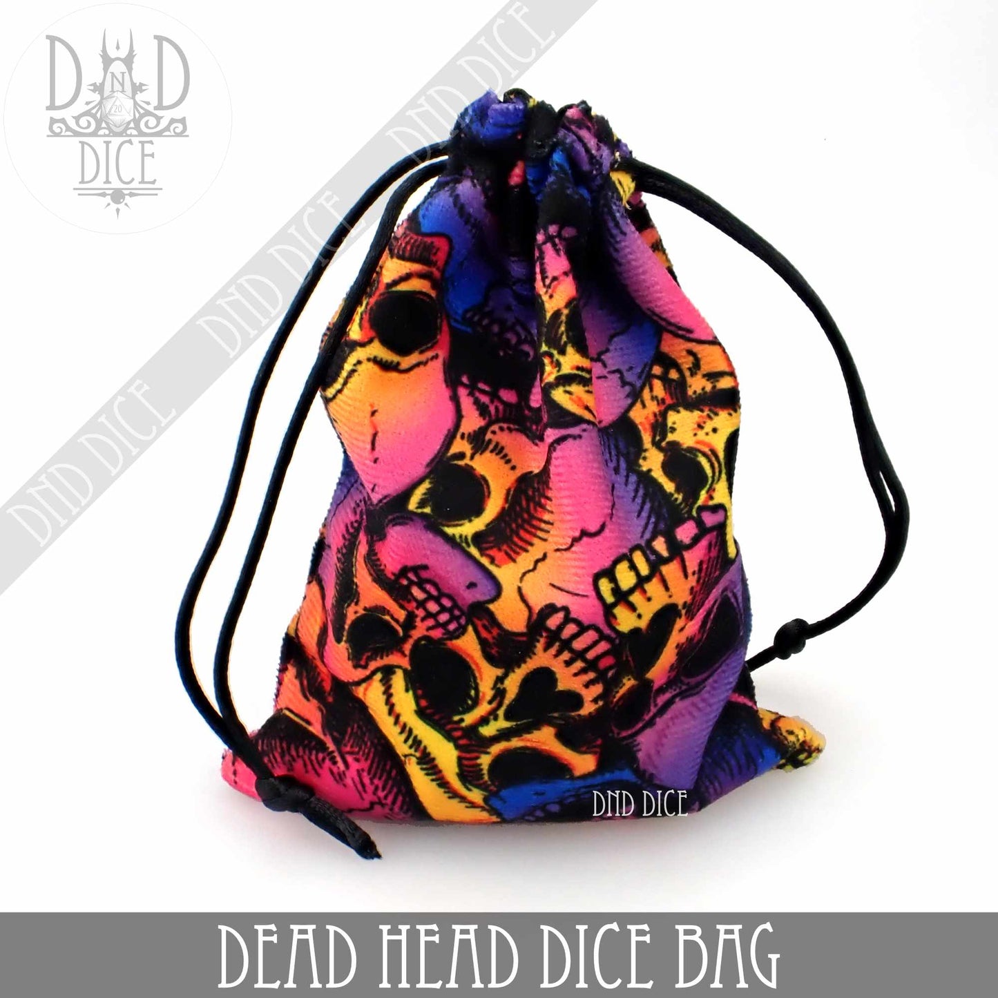 Dead Head Dice Bag - Holds 20-30 Dice - 11cm x 15cm Storage Bag