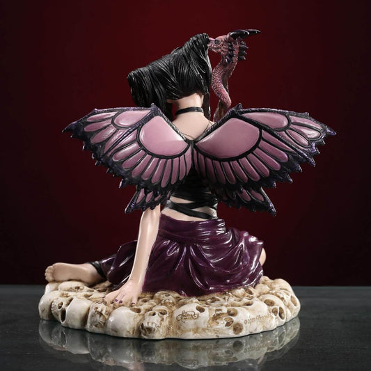 Darkling Fairy – Selina Fenech Gothic Pixie, Skulls & Dragon Staff Polystone Figurine