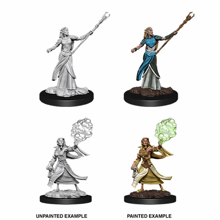 Female Elf Sorcerer - D&D Nolzur's Marvelous Unpainted Miniatures | WizKids WZK90054