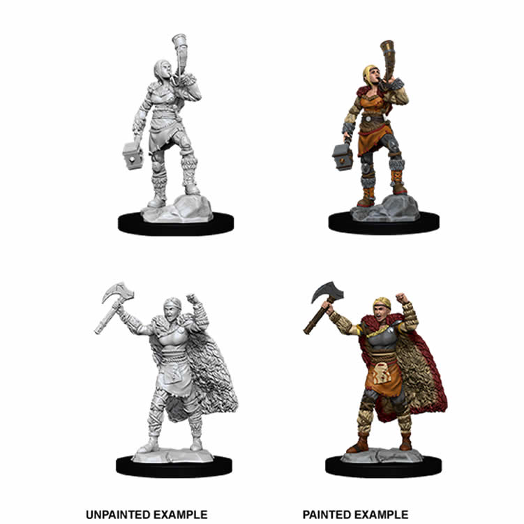 Barbarian Female Human Unpainted Miniature - Nolzur's Marvelous D&D WZK90056