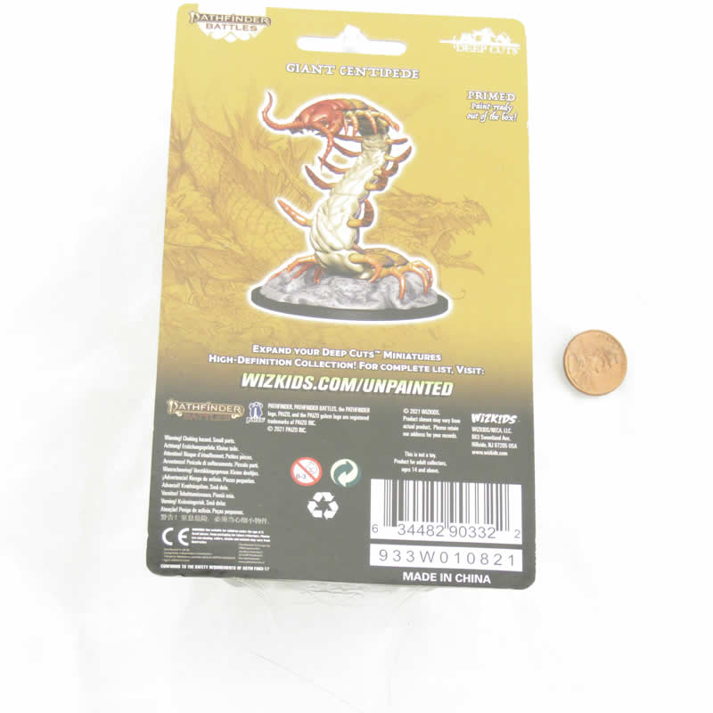 WZK90332 Giant Centipede Miniature Figure Pathfinder Battles Deep Cuts Unpainted Miniatures