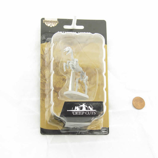 WZK90448 Skeletal Horse Miniature Figure Pathfinder Battles Deep Cuts Unpainted Miniatures
