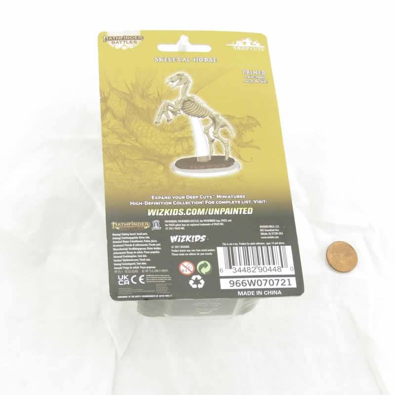 WZK90448 Skeletal Horse Miniature Figure Pathfinder Battles Deep Cuts Unpainted Miniatures