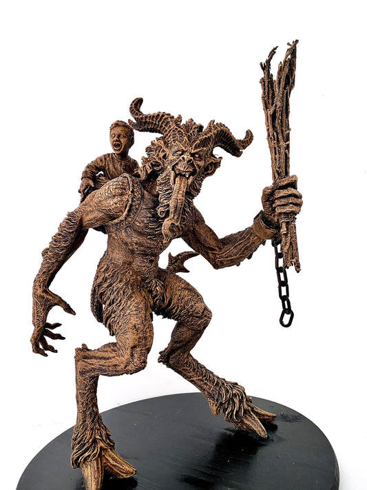 Krampus Statue, Large Version, Hand Painted Resin Sculpture | Mythical Creature Figurine | Dark Christmas Demon, Gothic Folklore Decor