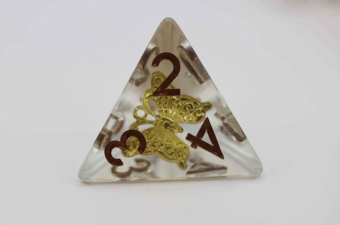 Gilded Butterfly RPG Dice Set | 7-Piece Polyhedral Dice for TTRPGs