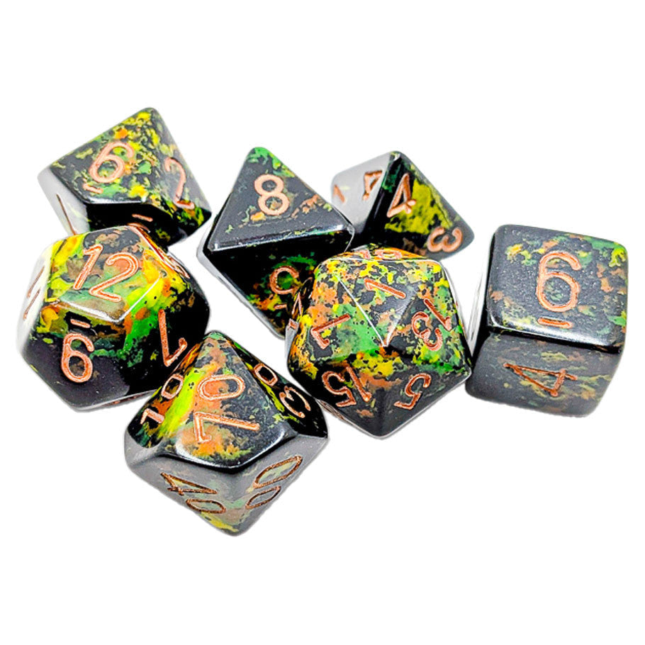 Brush Deep Forest/Gold Polyhedral 7-Die Set - Nature RPG Dice
