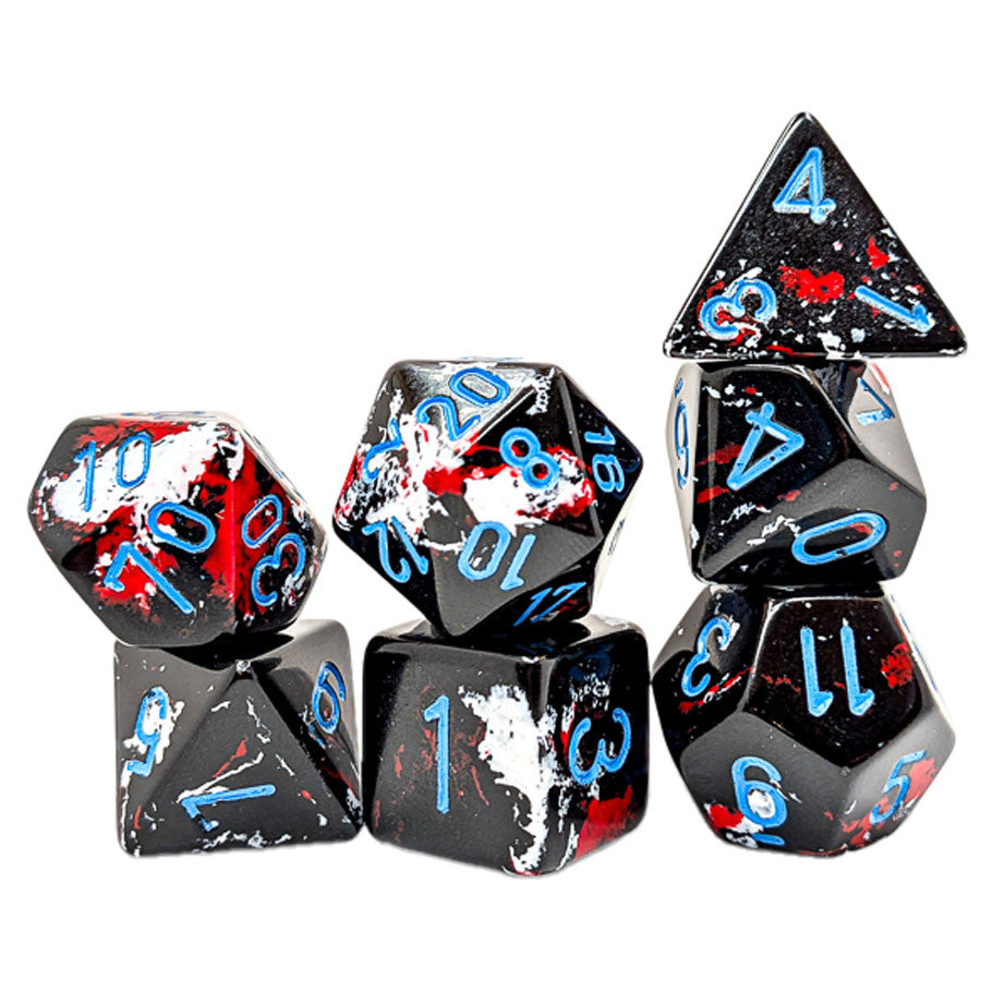 Brush Dark Side/Blue Polyhedral 7-Die Set - Bold RPG Dice