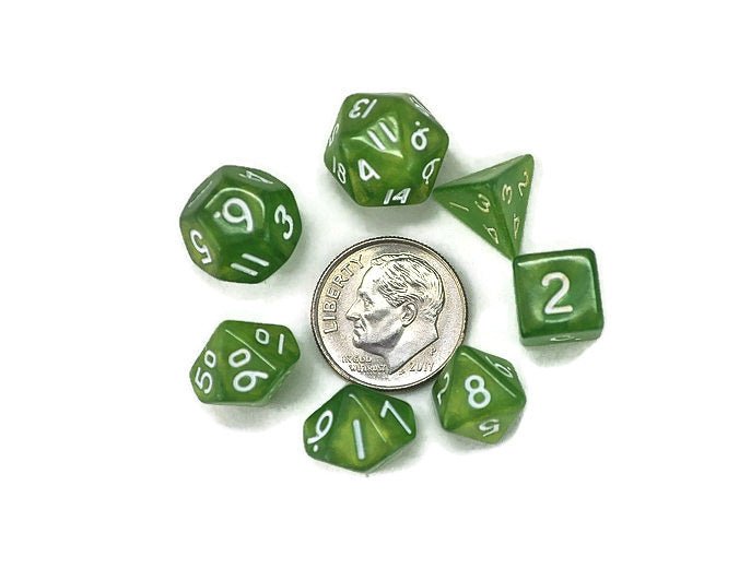 Fresh Meadow Mini 10mm Apple Green DND Dice Set in Tube