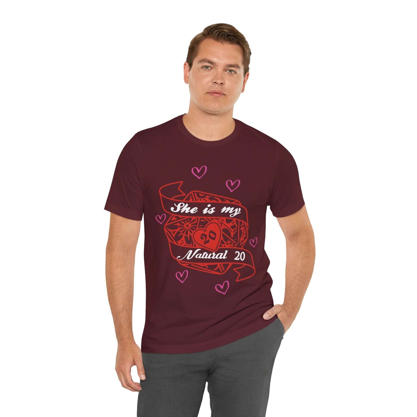 DND Valentines Gift Shirt - She is My Natural 20 - D&D Matching Couples Shirt
