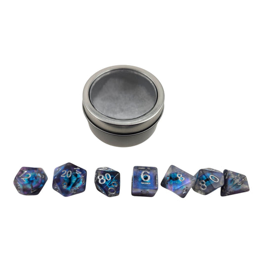 Dragon Eye Dice Set — Purple, Blue & Teal