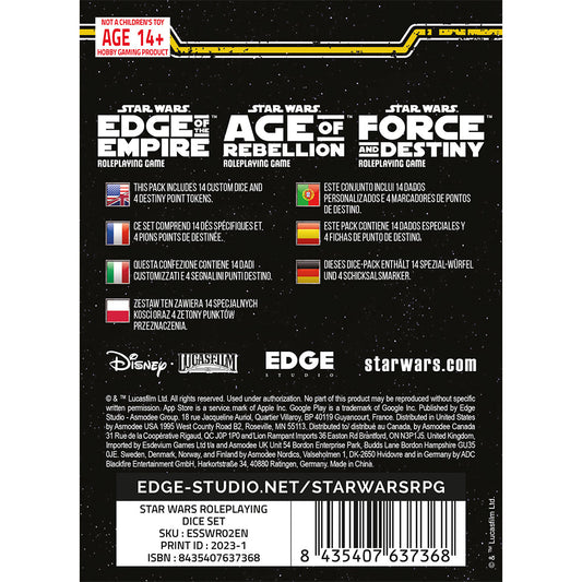 Star Wars Roleplaying Dice - Official RPG Dice Set for Age of Rebellion, Edge of the Empire & Force and Destiny