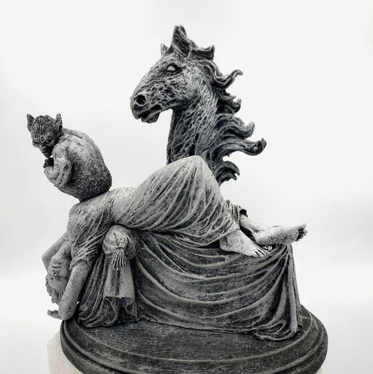 Statue of Henry Fuseli's "The Nightmare”, Hand Painted Resin Sculpture | Victorian Gothic Figurine | Gothic Decor Dark Fantasy Gift