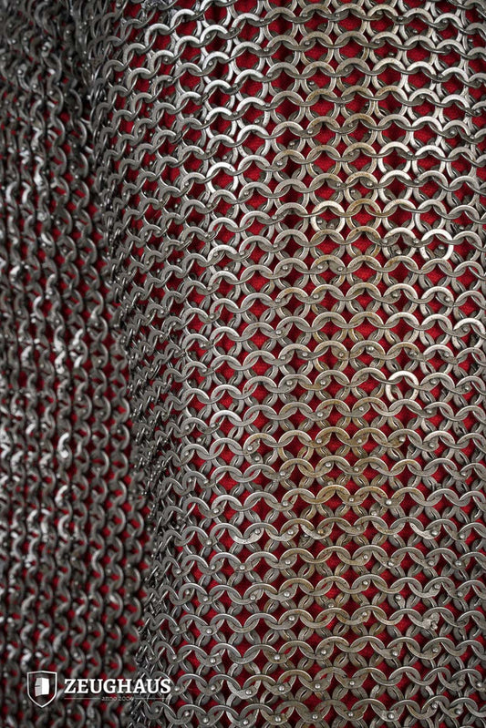 Chainmail Haubergeon Flatring Riveted 9mm Steel Oiled