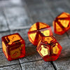 Health Potion Red Zircon Glass (And Box) Polyhedral Dice Set