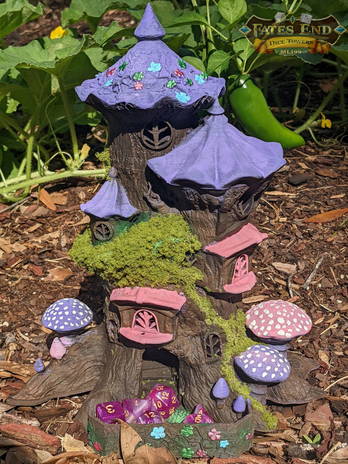 Fairy 3D Printed Dice Tower - Fate's End Collection Enchanted Forest Theme