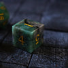Green Gemstone Emerald Polyhedral Dice Set (With Box)