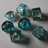 Dark Waters Forge Fire Glass Blue Dice Set (with box)