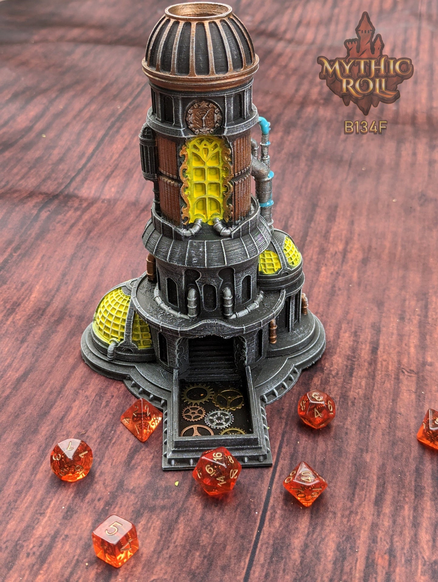 Steampunk 3D Printed Dice Tower