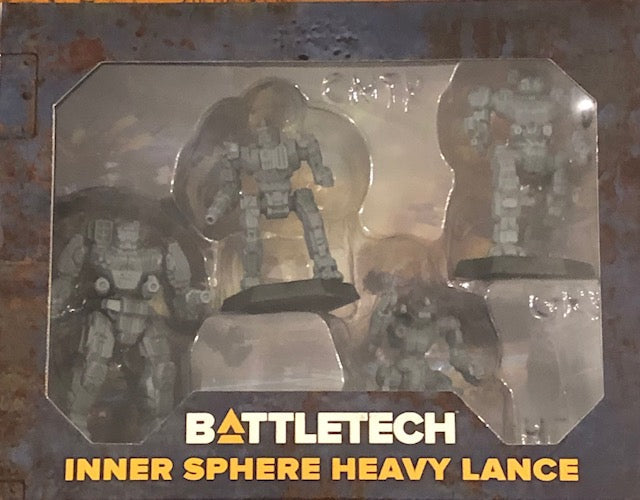 BattleTech: Inner Sphere Heavy Lance – 4 Mech Miniatures (Banshee, Grasshopper, Centurion, Hatchetman)