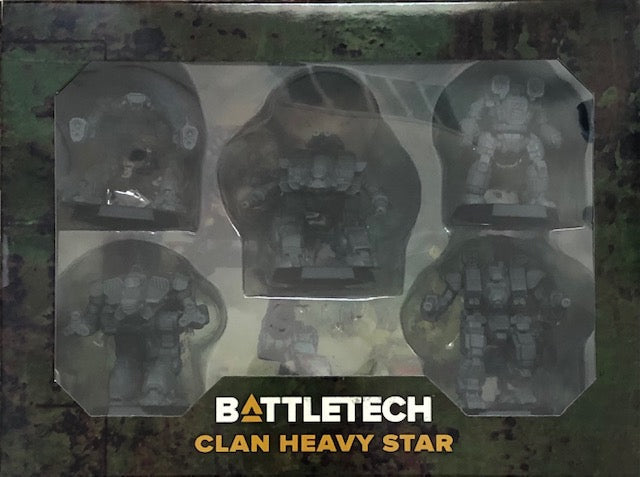 BattleTech: Clan Heavy Star – 5 OmniMech Miniatures (Behemoth, Supernova & More)