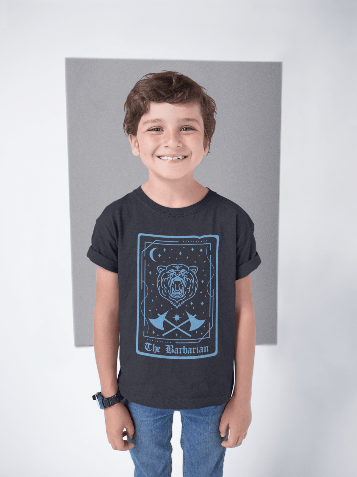 Kids Sizes The Barbarian Tarot Card T-Shirt