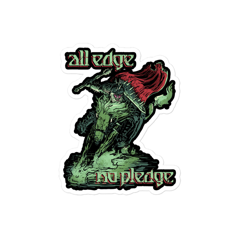 All Edge No Pledge — Oathbreaker Paladin D&D Sticker