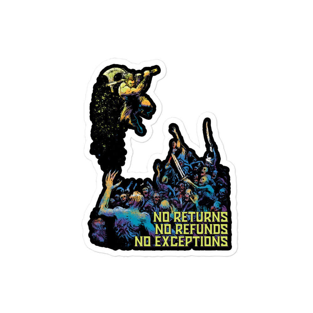No Returns, No Refunds — Barbarian D&D Sticker