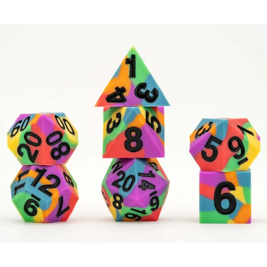 7 Piece Sharp Edge Silicone Rubber: 16mm: Pride: Rainbow Flag