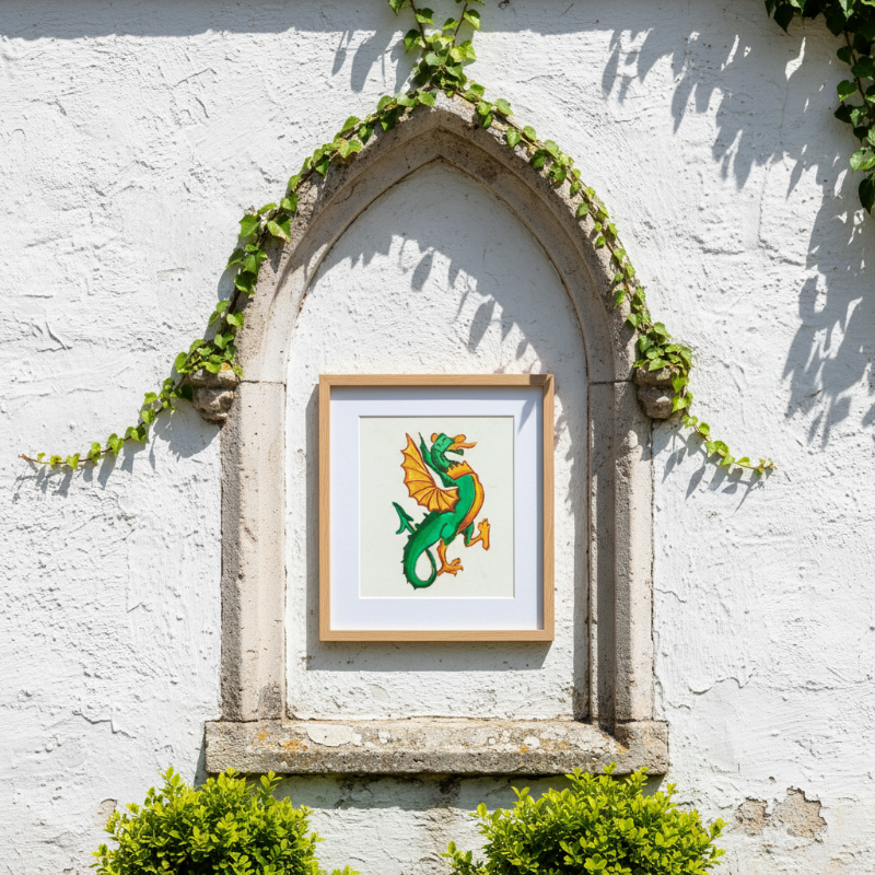 Medieval Dragon Illustration Fine Art Print | Folklore Wall Art