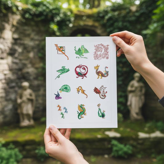 Medieval Dragon Study Fine Art Print 11x14