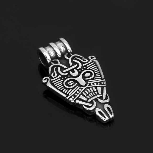 Vikings Odin's Face Stainless Steel Pendant Necklace