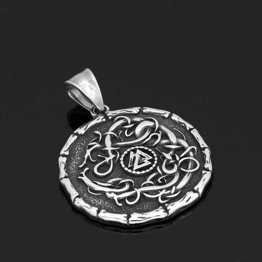 Vikings Valknut Celtic Knot Stainless Steel Necklace