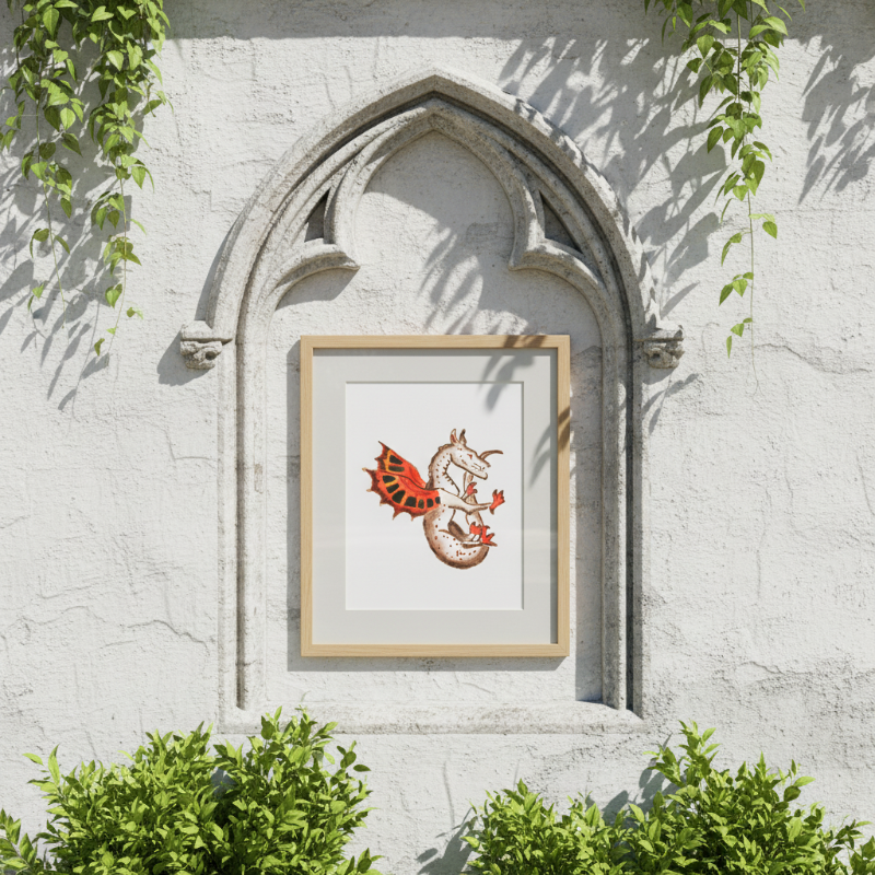 Red Wing Marginalia Dragon Fine Art Print